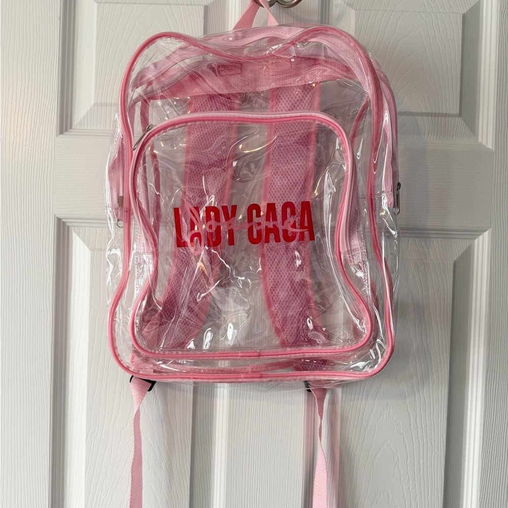 Lady Gaga Joanne Clear and Pink Backpack